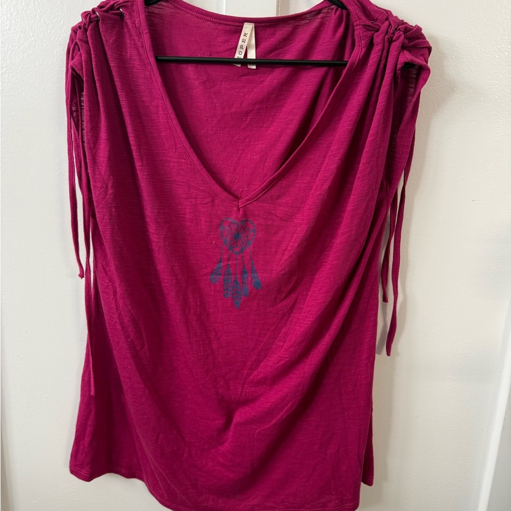 Cato Magenta Top with Dreamcatcher Accent